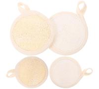 OKUMEYR 4 Pcs Facial Exfoliator Scrubber Pads for Deep Cleaning and Face Washing, Made of Cotton Linen and Point Linen, Suitable for Daily Skincare Routine