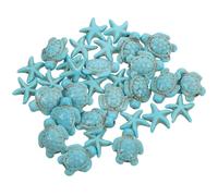 OKUMEYR 40pcs Turtle Beads Stone Bead for Jewelry Experienced Crafters Green Turquoise Smooth Texture Easy to String Unique Beauty Vibrant Color Charming for Daily Life Earrings