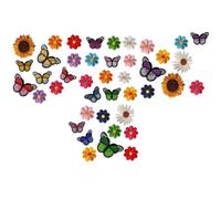 OKUMEYR 42pcs Polyester Embroidery Applique Patches Butterfly and Flower Shapes for Hair Accessories and Backpacks, Cartoon Style DIY Sewing Craft Patches Suitable for Shopping Mall