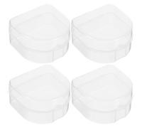OKUMEYR 4pcs Dentures Box for Teeth Cases and Mouthguards, Pp Material, Easy to Clean and Protecting Dentures from Damage, for Travel and Dining Out Use by Men and Women