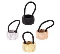 OKUMEYR 4pcs Hair Band Cuff Ponytail Holders Elastic Hair Elastics with Circle in Assorted Colour Plastic and Resin Material Easy to Take down Saves Time Styling for Everyday