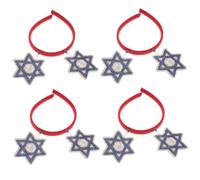 OKUMEYR 4pcs Hanukkah Headbands Star of David Comfortable Festive Accessories for Holiday Celebrations for Boys and Girls and Adults Passover Parties and Photos