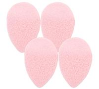 OKUMEYR 4pcs Pink Face Cleansing Sponges Reusable Exfoliating Face Scrubber Pads High Absorbency and Gentle Pu Material for Sensitive Skin Facial Care