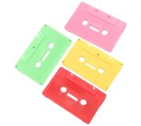 OKUMEYR 4pcs Vintage Blank Cassette Tapes with Recordable Design for DIY Crafts Rustic Wall Decorations in Red Pink Light Green Yellow Retro Adornments for Restaurants and Parties
