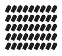 OKUMEYR 50Pcs Black PVC Round End Caps for Wire Hangers, Rubber Screw Thread Protectors for Metal Tubing, Hanger Tube Covers Suitable for Coat Hooks and Rack Tip Protection
