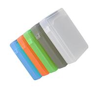 OKUMEYR 5pcs Hard Drive Protective Cases with Durable Plastic Shockproof and Static Storage Box in White Green and Gray for Secure Hard Disk Organization