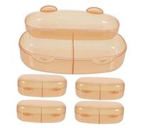 OKUMEYR 5pcs Lidded Plastic Pacifier Storage Box with Carry Handle, Portable Soother Case for Baby, Keeps Pacifier Clean at Home on Diaper Bags