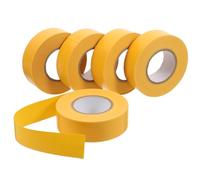 OKUMEYR 5pcs Non-sticky Flagging Tape Rolls 16m Yellow Pvc Fluorescent Trail Marking Tape for Hunting Demarcation, Construction Safety, and Outdoor Boundary Identification