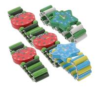 OKUMEYR 5pcs Wooden Cartoon Watches Colorful Simulated Wristwatch Bracelets for Educational Teaching Accessories Random Styles for Boys Random Color