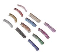 OKUMEYR 6 Pairs 15mm Glitter Faux Eyelashes Handmade Dense False Lash Extensions for Stage Makeup and Dramatic Eye Styling Random Color