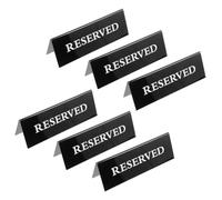 OKUMEYR 6pcs Acrylic Reserved Table Stand Table Reserved Tent Sign Black Modern Minimalist Design Not Easy to Break Clearly Printed for Evening Party and Formal Gatherings