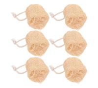 OKUMEYR 6pcs Natural Loofah Exfoliating Body Scrubbers with Facial Cleaner Pads Biodegradable Shower Sponge Set for Gentle Dead Skin Removal and Back Scrubbing in Bath