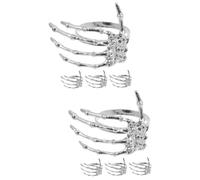 OKUMEYR 8pcs Halloween Ghost Hand Napkin Rings Napkin Buckles for Serviette Holders Rustic Clasps Decor for Party Table Settings