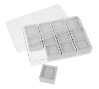 OKUMEYR Acrylic Gemstone Organizer Box Rectangular Storage Case with Lid with 12 Grids and Sponge Padding for Protecting Valuable Items, for Home Storage and Travel
