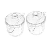 OKUMEYR Acrylic Kitchen Seasoning Box Set 2pcs - Pepper and Salt Storage Containers with Raised Lids, Flavor Jars for Restaurant and Home Use