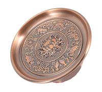 OKUMEYR Alloy Buddhist Offering Plate Decorative Fruit Container for Temple Offerings Food Storage Tray for Home and Worship Vintage Design Practical Use