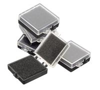 OKUMEYR Anti-static Electronic Component Storage Box Lid and Black Base, 5pcs Plastic Organizer Cases 35x35x15mm for Electronic Parts and Chip Sample Storage