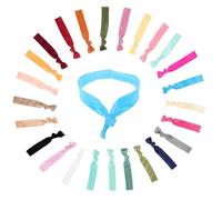 OKUMEYR Assorted Colour Elastic Fabric Hair Ties, No Crease Ribbon Ponytail Holders 25pcs Lightweight and Chic Hair Accessories for Birthday Parties and Everyday Use
