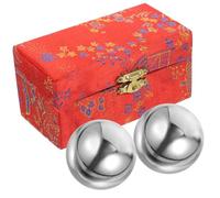 OKUMEYR Baoding Metal Hand Massage Balls 45mm Hollow Fitness Training Set 200g Pair for Hand Exercise and Stress Relief Therapy with Box