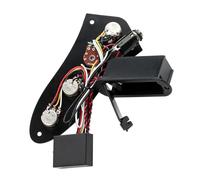 OKUMEYR Bass Guitar Loaded Control Plate with Jb Bass Wiring Harness, Prewired Volume and Tone Controls, Black Metal and Plastic Circuit Board for Guitar Replacement and Live Performances