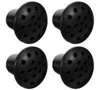 OKUMEYR Black Lotus with High Realism 4pcs Cemetery Flowerpots Nut Shaped Plastic Grave Flower Holders and Easy Placement for Grave Decoration