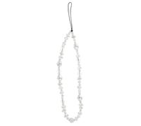 OKUMEYR Bohemian Style Baroque Faux Pearl Beaded Phone Charm Wrist Strap Anti-lost Mobile Lanyard for Women Easy Install Decorative Cell Phone Hanging Keychain