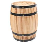 OKUMEYR Brown Wooden Barrel Craft with Strong Texture and Multi-functional Use, as Decorative Beer Barrel for Beer Festival Celebration and Home Bar Display