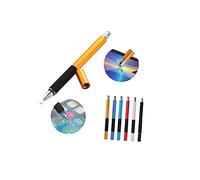 OKUMEYR Capacitive Stylus Pen with Stylish Design 2 in 1 for Drawing Apps and Taking Notes Universal with Disc and Fiber Tips, Metal Material for Touch Screens on Tablets and Phones
