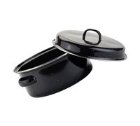 OKUMEYR Cast Roasting Pan Pan Roasting Tray Baking Tray Covered Round Roaster Pot for Sweet Potato Corn