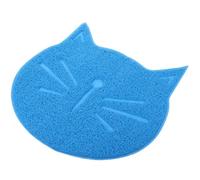 OKUMEYR Cat-shaped Pvc Feeding Mat for Cats and Dogs, Non-slip Pet Feeding Accessory, Comfortable Dining Experience, Floor Protection, Blue Colour, for Indoor Use