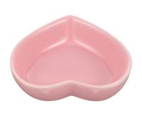 OKUMEYR Ceramic Hamster Food Bowl Heart Shaped Pink Small Pet Tray for Squirrels and Rabbits with Replaceable Smooth Surface Feature