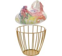 OKUMEYR Ceramic Hen Shaped Egg Basket with Large Capacity for Kitchen Countertop Practical and Sturdy Desktop Egg Basket for Moving into A New Home Random Color