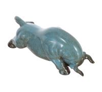 OKUMEYR Ceramic Ox Tea Pet Figurine for Home Decor with Lifelike Details Unique Bull Statue Combining Traditional and Modern Design Elements for Tea Ceremony Desk Decor