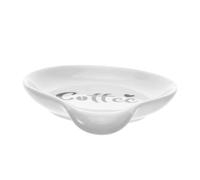 OKUMEYR Ceramic Spoon Rest for Coffee Station Compact Reusable Stirrer Holder Easy Clean Kitchen Utensil Tray Coffee Bar Accessory Keeps Spoons Elevated and Mess