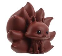 OKUMEYR Chinese Zisha Tea Pet Fox Figurine in Purple Clay Artistic and Elegant Ceramic Tea Pet Table Ornament Decoration Versatile Decoration Conversation Starter and Study