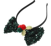 OKUMEYR Christmas Headband Bow, Green Fabric Hair Accessory with Lightweight Design, Easy to Wear and Remove, for Performances and Masquerades