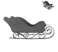 OKUMEYR Christmas Sleigh Ornament Elegant Xmas Tree Hanging Decoration Fine Craftsmanship for Home Grey Color Sleigh Christmas Decor
