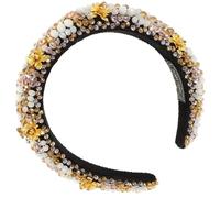 OKUMEYR Chunky Women's Fashion Headbands Rhinestone Sponge Headband Lightweight Comfortable to Wear Baroque Chic Style for Daily Decor and Makeup Use