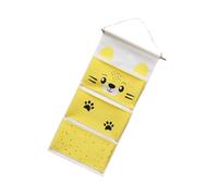 OKUMEYR Creative Hanging Storage Bag Fabric Organizer Cartoon Yellow Tiger Pattern for Wall Door and Closet Sundries Organizer for Home and Tidy Spaces