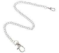 OKUMEYR Decorative Metal Chain for Clothes and Handbags with Circular Spring Buckle, Sleek Silver Pocket Watch Chain Accessory, Easy to Use for DIY Fashion