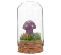 OKUMEYR Delicate Glass Mushroom Crystal Figurine or Desktop for Decor and Display Model, Small Unique Ornament Decoration Fairy Garden or Home