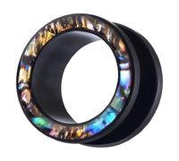OKUMEYR Ear Expanders Fashion Creative Delicate Design Allows Skin to Breathe 1 Pair Black Acrylic 6mm Ear Tunnel Plugs for Men and Women