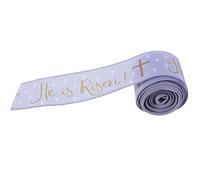 OKUMEYR Easy to Shape Cloth Ribbon Wire-Edged Easter Ribbon with Delicate Patterns for Gift Wrapping and Wreaths for Outdoor and Easter Craft Decorations
