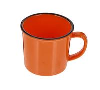 OKUMEYR Elegant Embossed Tea Cups Small Enamel Mug for Water Coffee Milk Wine B090 Orange Rim