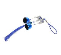 OKUMEYR Elephant Windchime with Blue Evil Eye Hanging Decoration, Metal Car Ornament with Tassel, Versatile Decoration and Soothing Sound for Home Or Office