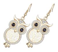 OKUMEYR Fashion Owl Drop Earrings for Women Lightweight Statement Tree Pendants Dangle Jewelry for Prom Banquets Birthdays and Festivals Unique Punk Cat Eye Design