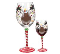 OKUMEYR Festive Christmas Wine Goblet Crystal Glass Stemware for Red Wine and Cocktails Elegant Holiday Party Tableware Decoration Easy to Clean and Store Suitable for Bars and Restaurants