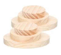 OKUMEYR Figurine Display Holders 6Pcs Small Pine Wood Bases 4.7X3.1X0.6In Unfinished Blocks for Sculpture and Home Craft Projects