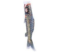 OKUMEYR Fish Windsock Japanese Carp Fish Windsock Outdoor Decor Satin Black Patio Window 1 Piece Fly and Dance in the Breeze