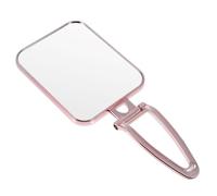 OKUMEYR Foldable Handheld Makeup Mirror with 3X Magnification, Rose Gold Rectangular Portable Vanity Mirror for Travel and Desktop Use